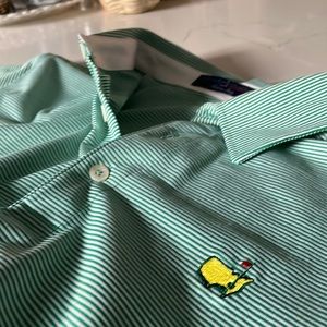 Masters Polo - Striped Green & White - XL